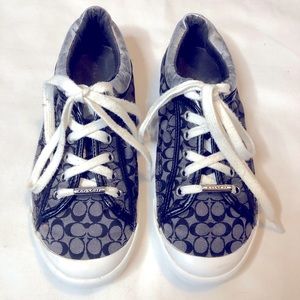 Coach Francesca black gray sneakers silver detail